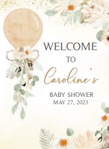 310 Boho Balloon Baby Shower Welcome Sign 11x15: 310 Boho Balloon Baby Shower Welcome Sign