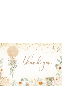 310 Boho Balloon Baby Shower Thank You Card: 310 Boho Balloon Baby Shower Invitation Set
