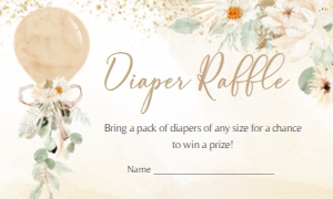 310 Boho Balloon Baby Shower Diaper Raffle: 310 Boho Balloon Baby Shower Invitation Set