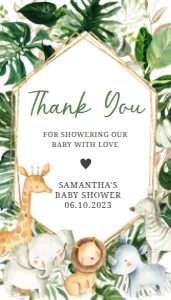 311 Tropical Safari Animals Baby Shower Favor Tag: 311 Tropical Safari Animals Baby Shower Favor Tag