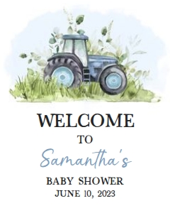323 Tractor Baby Shower Welcome Sign 16x20: 323 Tractor Baby Shower Welcome Sign
