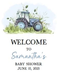323 Tractor Baby Shower Welcome Sign 11x15: 323 Tractor Baby Shower Welcome Sign