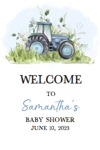 323 Tractor Baby Shower Welcome Sign 20X30: 323 Tractor Baby Shower Welcome Sign