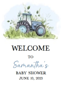 323 Tractor Baby Shower Welcome Sign 24X36: 323 Tractor Baby Shower Welcome Sign