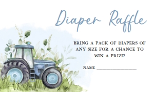 323 Tractor Baby Shower Diaper Raffle: 323 Tractor Baby Shower Invitation Set