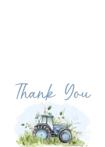 323 Tractor Baby Shower Thank You Card: 323 Tractor Baby Shower Invitation Set
