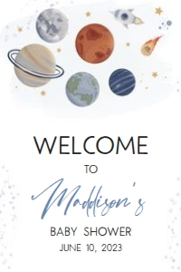 325 Space Baby Shower Welcome Sign 24x36: 325 Space Baby Shower Welcome Sign