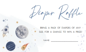 325 Space Baby Shower Diaper Raffle: 325 Space Baby Shower Invitation Set
