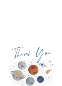 325 Space Baby Shower Thank You Card: 325 Space Baby Shower Invitation Set
