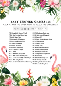 305 Flamingo Baby Shower Games Bundle 1: 305 Flamingo Baby Shower Games Bundle
