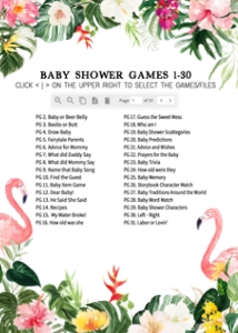 305 Flamingo Baby Shower Games Bundle 2: 305 Flamingo Baby Shower Games Bundle