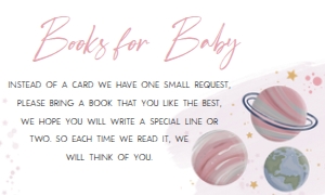 329 Girl Space Baby Shower Books for Baby: 329 Girl Space Baby Shower Invitation Set