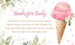 333 Pink Ice Cream Baby Shower Books for Baby: 333 Pink Ice Cream Baby Shower Invitation Set