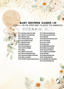 310 Boho Balloon Baby Shower Games design preview