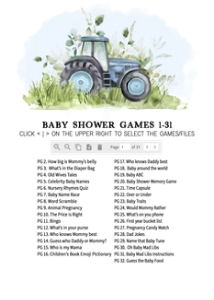 323 Tractor Baby Shower Games Bundle design preview