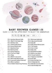 329 Girl Space Baby Shower Games Bundle 1: 329 Girl Space Baby Shower Games