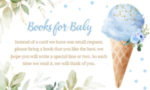 343 Blue Ice Cream Baby Shower Books for Baby: 343 Blue Ice Cream Baby Shower Invitation Set