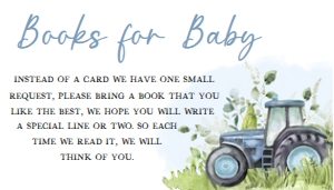 323 Tractor Baby Shower Books for Baby 3.5x2: 323 Tractor Baby Shower Invitation Set