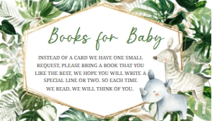 311 Tropical Safari Animals Baby Shower Books for Baby 3.5x2: 311 Tropical Safari Animals Baby Shower Invitation Set