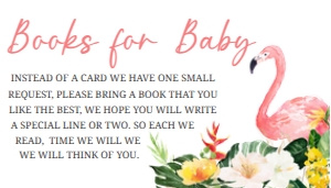305 Flamingo Baby Shower Books for Baby 3.5x2: 305 Flamingo Baby Shower Invitation Set
