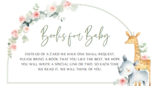 307 Pink Floral Safari Baby Shower Books for Baby 3.5x2: 307 Pink Floral Safari Baby Shower Invitation Set
