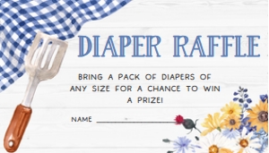 304 Navy Blue Barbeque Baby Shower Diaper Raffle 3.5x2: 304 Navy Blue Barbeque Baby Shower Mega Bundle