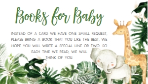297 Tropical Safari Baby Shower Books for Baby 3.5x2: 297 Tropical Safari Baby Shower Invitation Set