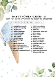 343 Blue Ice Cream Baby Shower Games design preview