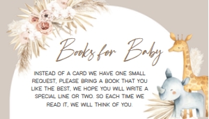 284 Boho Safari Baby Shower Books for Baby 3.5x2: 284 Boho Safari Baby Shower Invitation Set