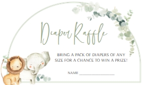 282 Safari Baby Shower Diaper Raffle 3.5x2: 282 Safari Baby Shower Mega Bundle