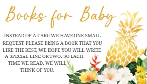 277 Aloha Pineapple Baby Shower Books for Baby 3.5x2: 277 Aloha Pineapple Baby Shower Invitation Set