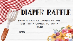 276 Barbeque Baby Shower Diaper Raffle 3.5X2: 276 Barbeque Baby Shower Invitation Set