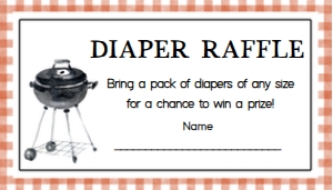 278 Barbeque Baby Shower Diaper Raffle 3.5X2: 278 Barbeque Baby Shower Invitation Set