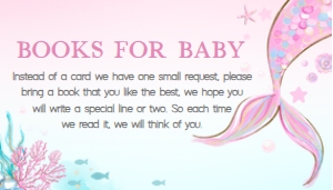 268 Mermaid Baby Shower Books for Baby 3.5x2: 268 Mermaid Baby Shower Invitation Set