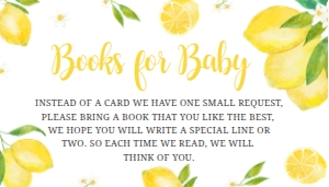 264 Lemon Baby Shower Books for Baby 3.5x2: 264 Lemon Baby Shower Invitation Set