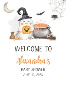 359 Halloween Baby is Brewing Baby Shower Welcome Sign 18x24: 359 Halloween Baby is Brewing Baby Shower Welcome Sign
