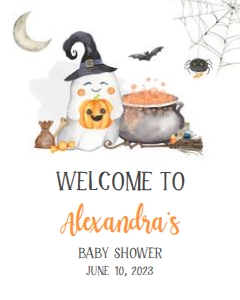 359 Halloween Baby is Brewing Baby Shower Welcome Sign 16x20: 359 Halloween Baby is Brewing Baby Shower Welcome Sign