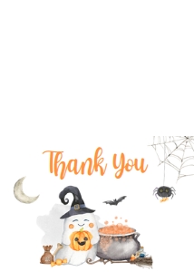 359 Halloween Baby is Brewing Baby Shower Thank You Card: 359 Halloween Baby is Brewing Baby Shower Invitation Set