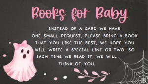 361 Pink A Little Boo Ghost Baby Shower Books for Baby 3.5x2: 361 Pink A Little Boo Ghost Baby Shower Invitation Set