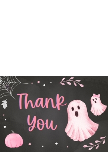 361 Pink A Little Boo Ghost Baby Shower Thank You Card: 361 Pink A Little Boo Ghost Baby Shower Invitation Set