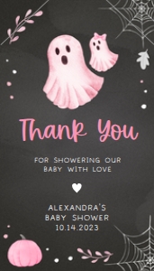 361 Pink A Little Boo Ghost Baby Shower Favor Tag with Line: 361 Pink A Little Boo Ghost Baby Shower Favor Tag