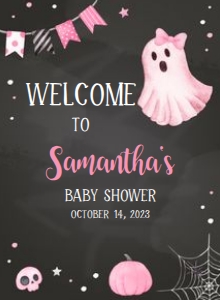 362 Ghoul Ghost Baby Shower Welcome Sign 11x15: 362 Ghoul Ghost Baby Shower Welcome Sign