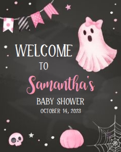 362 Ghoul Ghost Baby Shower Welcome Sign 16x20: 362 Ghoul Ghost Baby Shower Welcome Sign