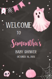 362 Ghoul Ghost Baby Shower Welcome Sign 24x36: 362 Ghoul Ghost Baby Shower Welcome Sign