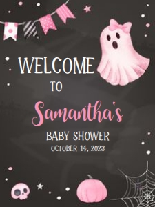 362 Ghoul Ghost Baby Shower Welcome Sign 18x24: 362 Ghoul Ghost Baby Shower Welcome Sign