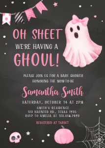 362 Ghoul Ghost Baby Shower Invitation: 362 Ghoul Ghost Baby Shower Invitation Set