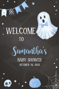363 Boo-y Ghost Baby Shower Welcome Sign 20x30: 363 Boo-y Ghost Baby Shower Welcome Sign