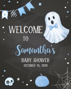 363 Boo-y Ghost Baby Shower Welcome Sign 16x20: 363 Boo-y Ghost Baby Shower Welcome Sign