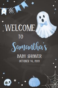 363 Boo-y Ghost Baby Shower Welcome Sign 24x36: 363 Boo-y Ghost Baby Shower Welcome Sign