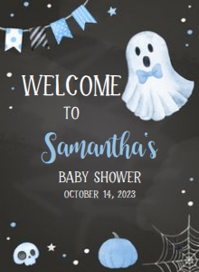 363 Boo-y Ghost Baby Shower Welcome Sign 11x15: 363 Boo-y Ghost Baby Shower Welcome Sign